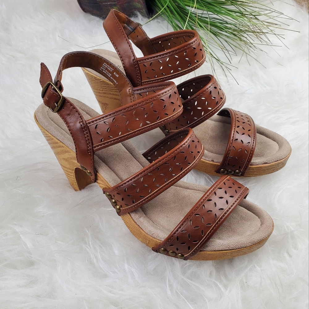 GH Bass Adele Cushion Step Brown Leather Sandal Size 8.5